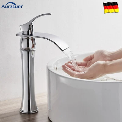 Hoch Bad Waschtischarmatur Wasserfall Wasserhahn WC Waschbecken Einhandmischer - Bild 1 von 4