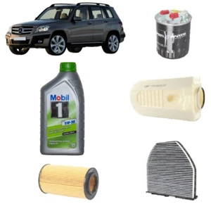 Kit tagliando 4 filtri + 7L olio 5W30 Mobil1 per GLK X204 2143CC gasolio - Imagen 1 de 6