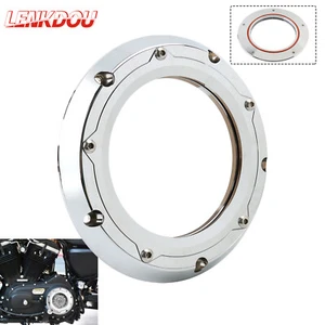 Clear Clutch Derby Cover Chrome For Harley Touring Road Glide Street Glide FLHXS - Picture 1 of 5