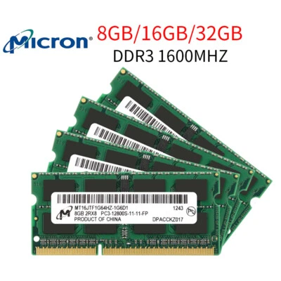 Micron 32GB 16GB 8GB DDR3 / DDR3L 1333MHz / 1600MHz 204Pin Laptop Memory LOT AU - Image 1 of 4