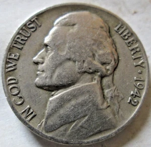 1942-D JEFFERSON NICKEL, SEHR SCHÖNE ERHALTUNG, ZIRKULIERT - Bild 1 von 2