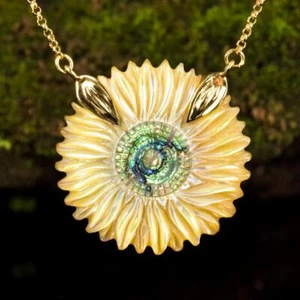Collar De Concha De Abulón Y Madreperla De Girasol Con Oro Vermeil De 7.59 g - Imagen 1 de 12