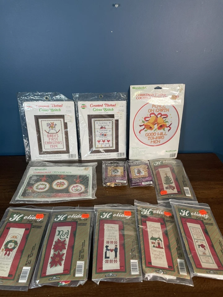 Lot of 12 Cross Stitch Pattern Books Vintage Christmas Santa - Image 1 of 4