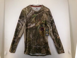Men’s Mossy Oak LS Performance Tee M Flex Fabric Scent Control Mesh Panels - Picture 1 of 3