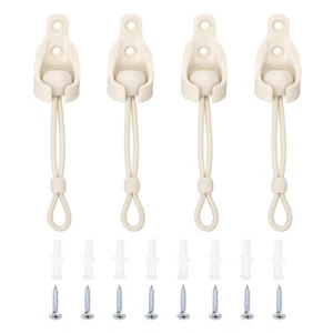 Bungee Tie Down and Bracket for Indoor/Outdoor Sun Roller Shade Beige 1Set - Picture 1 of 5