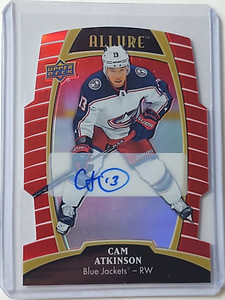 2019-20 UPPER DECK ALLURE RED RAINBOW CAM ATKINSON DIE CUT AUTO AUTOGRAPH