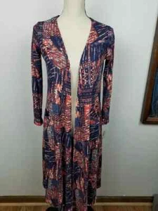 LuLaRoe Sarah Cardigan Sweater, Size XS (NWT Geometric Aztec Blue Orange White) - Picture 1 of 6