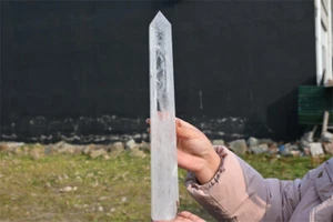 1.26kg Natural Clear quartz Obelisk Quartz Crystal Wand Point Reiki Heal WA594 - Picture 1 of 13