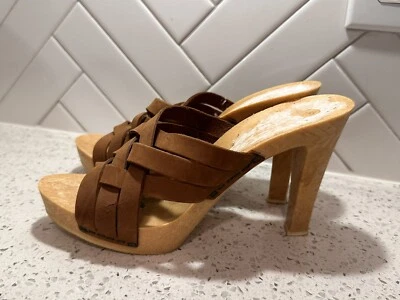 Sandalias Estilo Caramelos Vintage Originales Años 80 Tacones Altos Deslizables Sexy Marrón 7/38 Foto 1 de 4