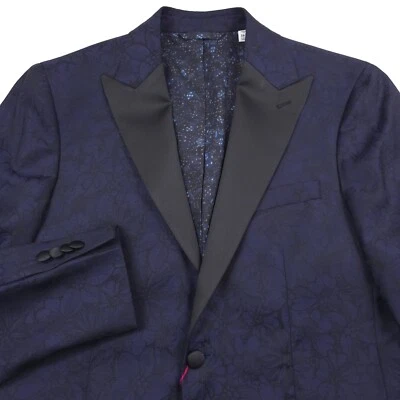 $798 Robert Graham Reggie Azul Marino Floral Jacquard Chaqueta de Cena Para Hombres Talla 40R Foto 1 de 4