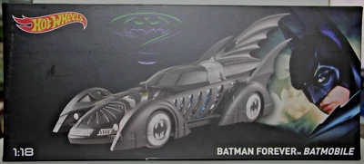 MATTEL HOT WHEELS 1:18 BATMAN FOREVER BATMOBILE SCATOLA ORIGINALE ART BLY43 - Immagine 1 di 4