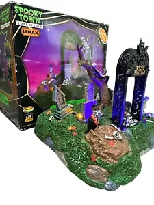 Lemax Spooky Town LÁPIDAS INQUIETAS Halloween Cementerio Animado PROBADO/FUNCIONA - Imagen 1 de 13