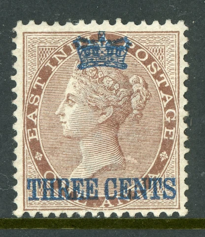 Straits Settlements 1867 QV Elephant Wmk  3¢/1a Brown Scott #3 Mint T624 ✔️ Cover