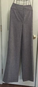Anne Klein Tweed Wool Silk Blend Pant w Faux Cuff Straight Leg Tall 8 - Picture 1 of 6