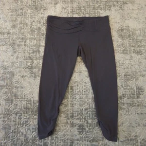 Lululemon Leggings Donna 10 Grigio Scrunch Ruched Pantaloni Crop Caviglia Allenamento Palestra - Foto 1 di 10