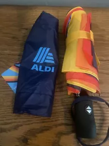 Aldi 2023 Capsule Collection Multicolor Striped Automatic Compact Umbrella NWT - Picture 1 of 6