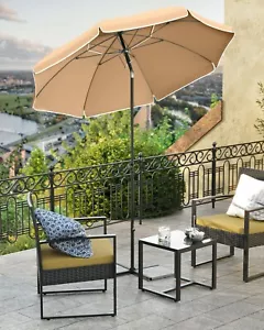 160cm Sonnenschirm Gartenschirm für Strand UV-Schutz 50+ Polyester GPU60BR - Bild 1 von 8