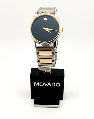 Museo Clásico para Hombres Movado 2 Tonos 18K Modelo GP/SS # MO.01.1.20.6006 ~ Exhibición Nueva en Caja Foto 1 de 4