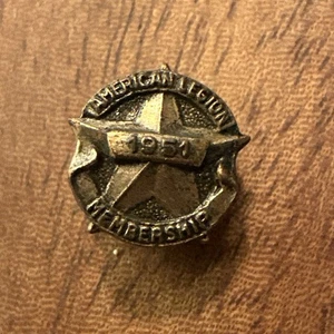 Vintage American Legion Screw Back Lapel Pin 1951 Metal Service Pin Bastion Bros - Picture 1 of 8