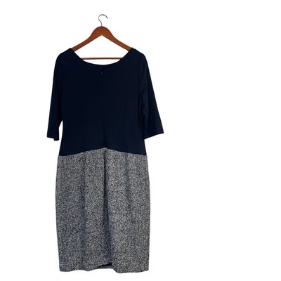 Vestido vaina Talbots para mujer talla 16 negro tweed hasta la rodilla manga 3/4 Foto 1 de 4