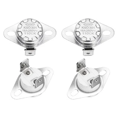 KSD301 Thermostat 110℃/230°F 16A  N.O Temperature Switch 4 Pcs - Image 1 of 4
