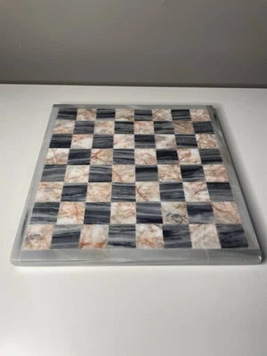Tábua de xadrez vintage quadriculada pedra mármore azulejo | 7,5 X 7,5 polegadas - Imagem 1 de 4