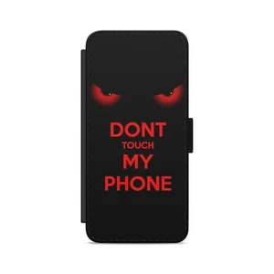 Funda tipo billetera abatible roja Don't Touch My Phone para modelos Samsung - Imagen 1 de 4
