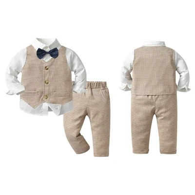 Bebé Niño Formal Caballero Traje de Boda Bautizo Bautizo Conjunto Cumpleaños  Foto 1 de 4