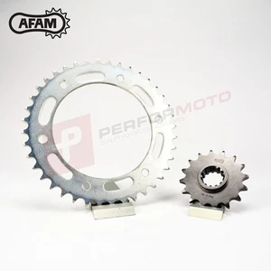 AFAM Front and Rear Steel Sprocket set to fit Kawasaki GPZ600 R A1-5 1985-1990 - Picture 1 of 3