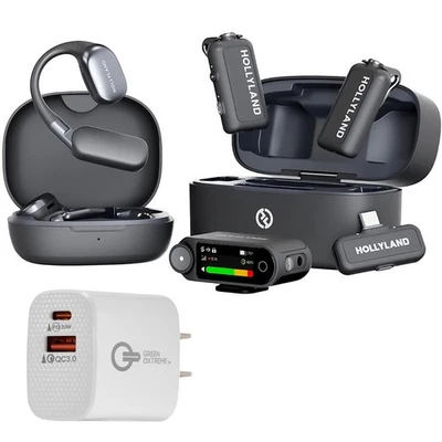 Hollyland LARK MAX 2 Combo 2.4GHz 2-Person Wireless Lavalier Microphone System,