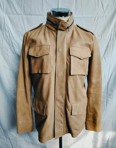 Louis Feraud Men's Leather Tan/Beige Tailored Fit Jacket Medium - Picture 1 of 4