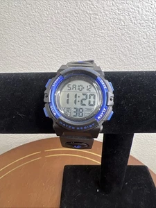 Lavaredo Digital Watch Quartz Chronograph Alarm Day Date Month Blue Black Case - Picture 1 of 9