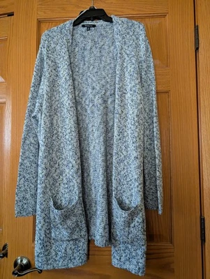 Relativity Women's Open Cardigan Sweater Plus Size 3X, Blue/Black, Pre-owned  - Image 1 of 4