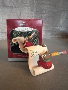 Hallmark Keepsake Ornament 1998 Writing to Santa Mouse Red Jacket MIB - Bild 1 von 3