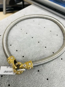 Collana girocollo STAMBOLIAN in oro 18 kt con diamanti tubo 8 mm e lunghezza 15,5 grammi 73,1 - Foto 1 di 4