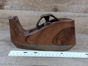 Vintage LION No. 800 Tape Dispenser Woodgrain Faux Wood Heavy Duty Weighted. - Picture 1 of 7