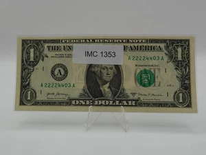 Número de serie de lujo $1 2017 4 de una clase 2's A22224403A 1353 - Imagen 1 de 1