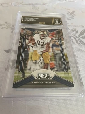 CHASE CLAYPOOL BILLS 2020 CHRONICLES DRAFT PLAYOFF ROOKIE  RC # 15 GRADED 8 - Image 1 of 2