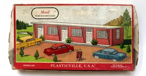 Plasticville 1621 Motel Bausatz mit 3 Autos rosa Seiten 1957 B - Bild 1 von 6