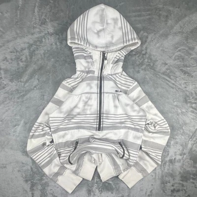 Sudadera con Capucha Forrada Sherpa A Rayas Blancas Y2K Billabong Media Cremallera Talla L Foto 1 de 4