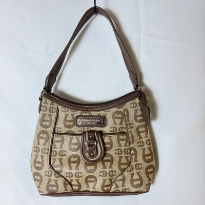 Etienne Aigner Womens Handbag Shoulder Leather Brown Tan Small Casual Party Chic - Image 1 of 4