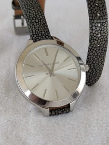MICHAEL KORS Slim Runway Gray Double Strap Watch MK2475 Bracelet - Picture 1 of 11