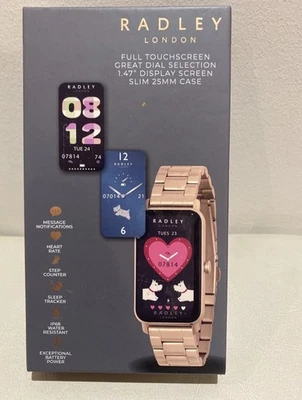 RADLEY S21 Rose Gold Stainless steal Strap Calling, Fitness Tracker Smartwatch - Image 1 of 4