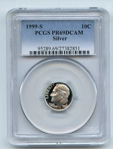 1999 S 10C Silver Roosevelt Dime PCGS PR69DCAM - Picture 1 of 1