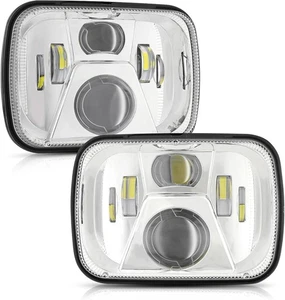 Auxbeam 8000LM 300% Bright 5x7 Headlights, 7x6 Led Headlights with Silver  - Picture 1 of 9