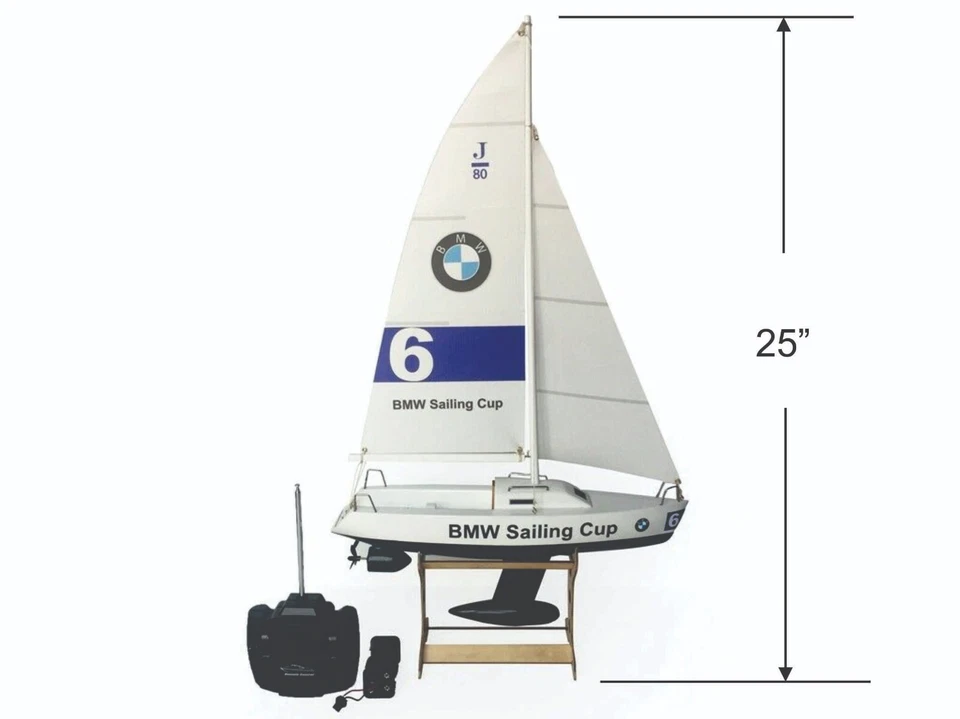 25” RC Remote Control 4 Channels Sailboat 120SH Motor -BMW Sailing Cup - Image 1 of 4