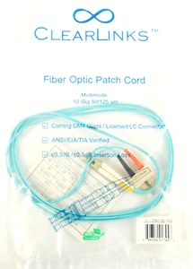 Câble fibre optique LC-SC 10 Gig 50/125 CL-LCSC-02-10G ClearLinks - 2 mètres - Photo 1/5