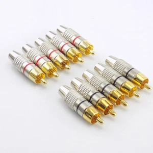 10pcs RCA Male Plug Adapter Coupler CCTV Audio Video Cable Connector Camera - Picture 1 of 8