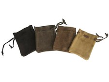 LARP Money Bag Brown Leather Draw String Bag Pouch Dice Reenactment in 4 Shades