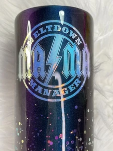 Mama Meltdown Manager Glitter Tumbler 30oz Colorshift Stainless Hogg Purple - Picture 1 of 3